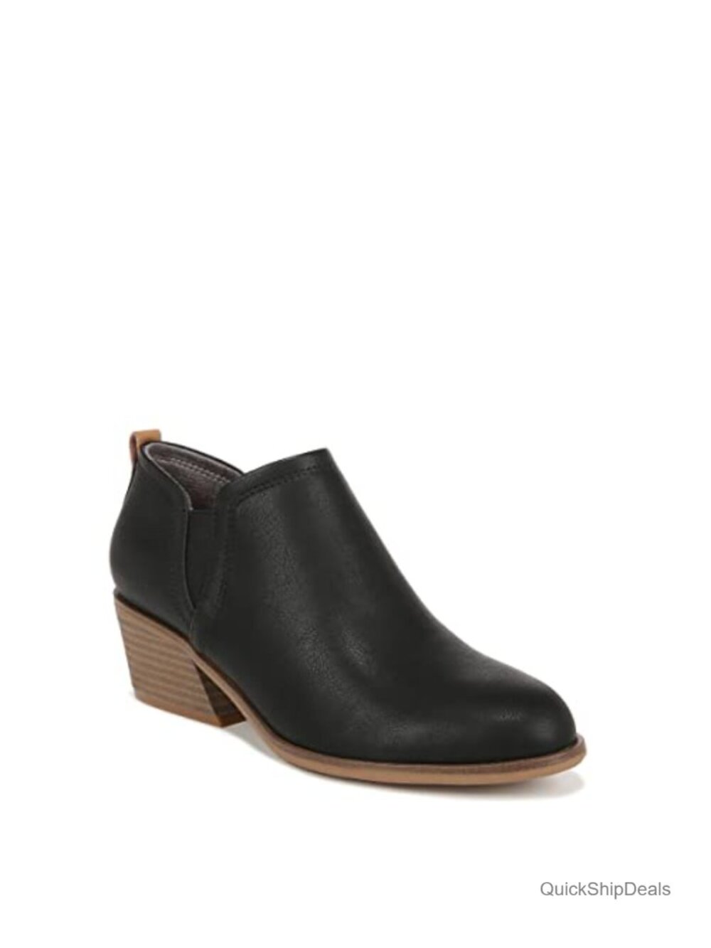 Western Ankle Bootie Faux Suede Block Heel Slip On Comfort